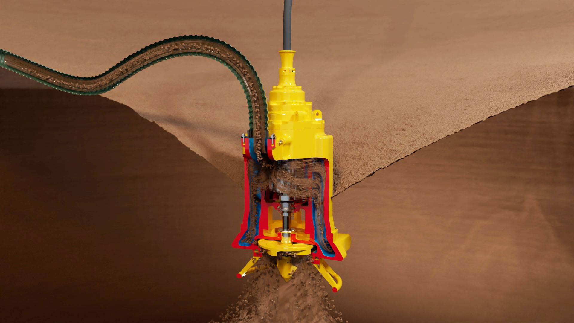 Cut out of a Goodwin Submersible Pump in operation